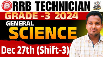 RRB Technician Grade 3 PYQ’s Explained | General Science Questions with Answers 2025 #rrbtechnician