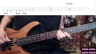 Rebel Rebel by David Bowie - Bass Cover with Tabs Play-Along Resimi