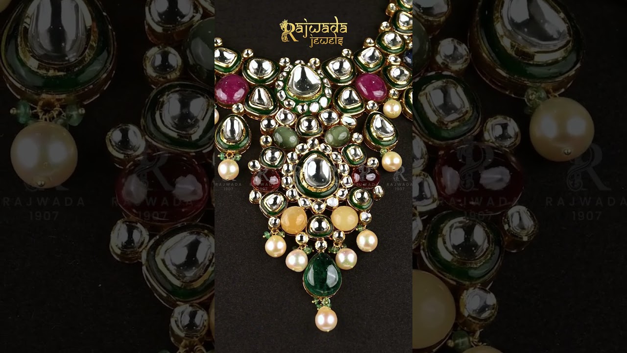 Navratan Kundan Necklace Set | Royal Multi-Stone Jewellery  