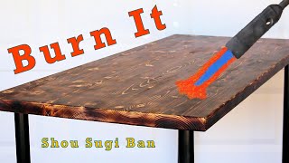 Build a Custom Table Desk from Simple Lumber - Shou Sugi Ban