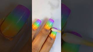 🌈Rainbow Gradient #nailart #ombrenails #rainbow #nails #naildesign #shorts