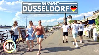 Düsseldorf in June 2023, Hot Summer in Germany! 4K 60 FPS City Walking Tour