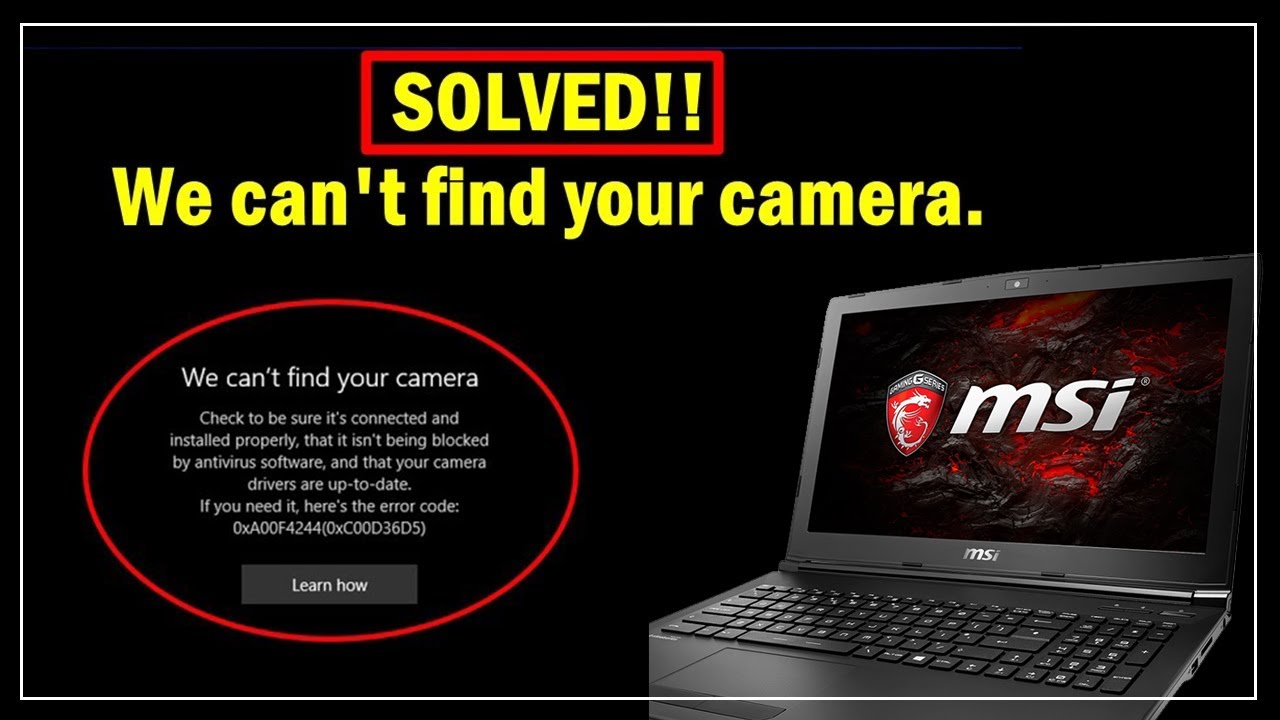 msi camera not detected windows 10