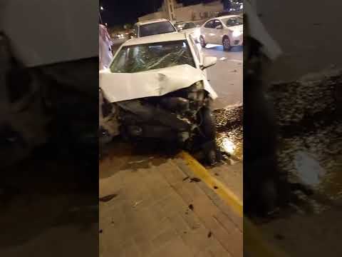 حادث عنيف في دوار قطر الاحساء