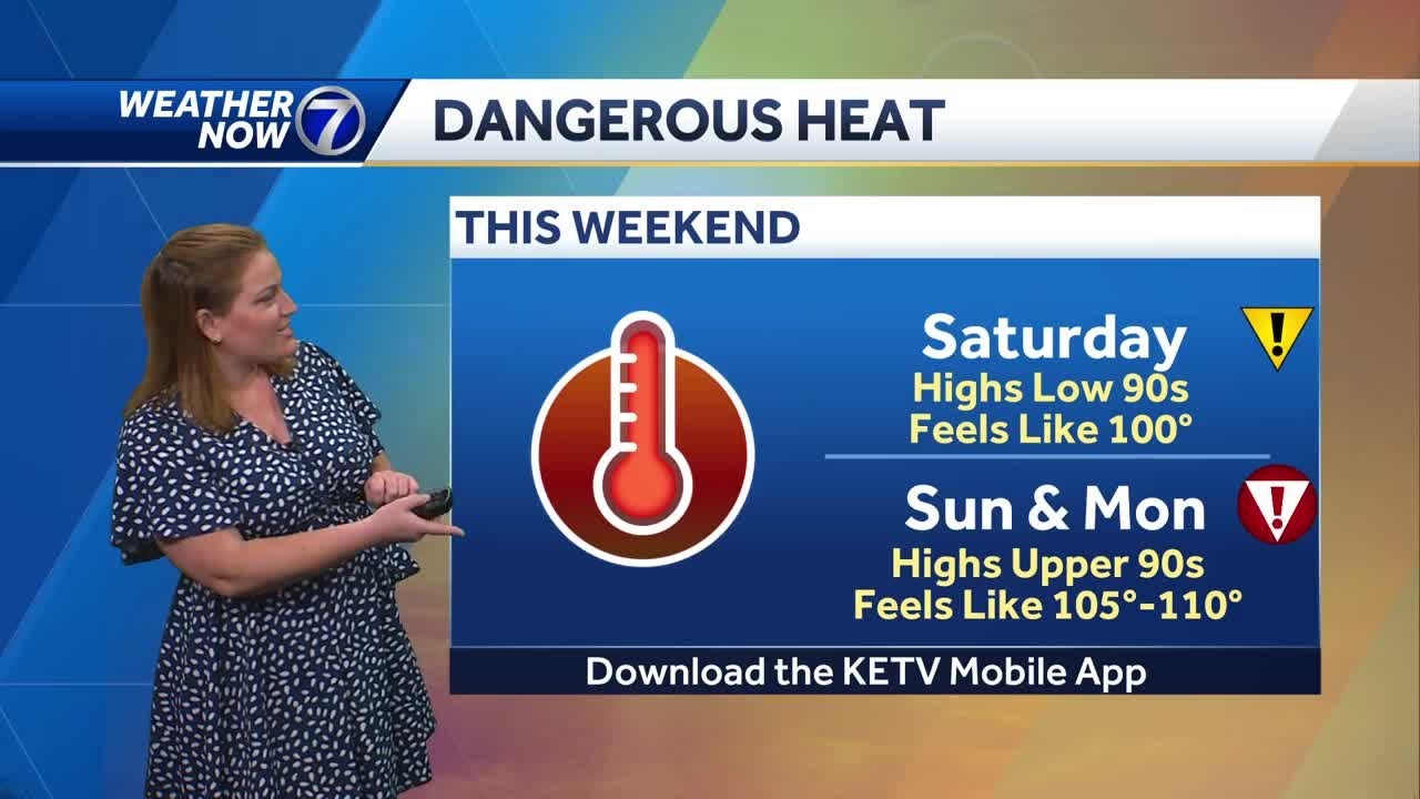 Few showers Friday afternoon, dangerous weekend heat - YouTube