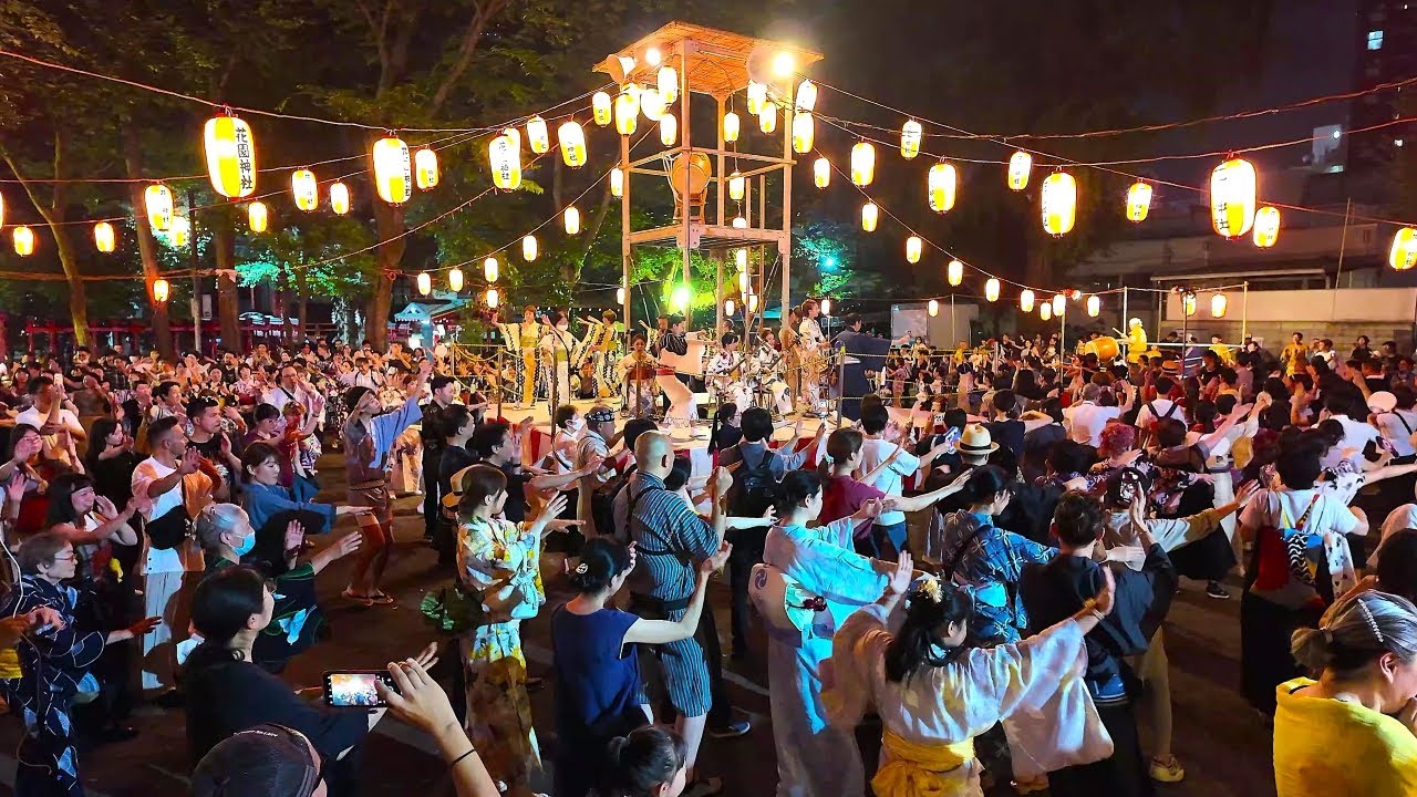生歌「八木節」がカッコよすぎてアンコール 【新宿 花園神社 盆踊り 2024】 盆踊り Hanazono  Shrine Bon Dance Festival