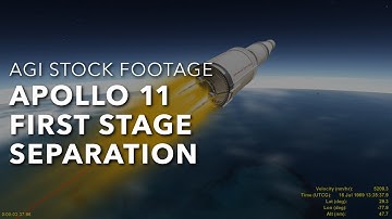 Stock footage: Apollo 11 first stage separation