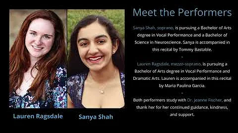 First Fridays Online: Sanya Shah, soprano, & Laure...