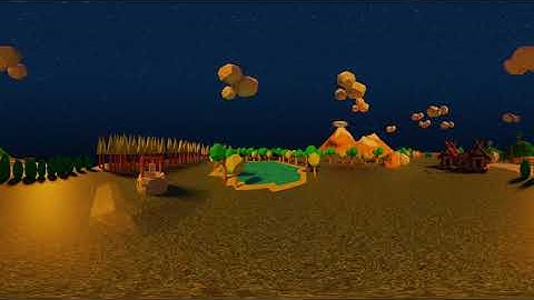 VR 360 Low poly landscape with spatialized sound