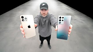 Unbox Therapy Vídeos Galaxy S21 Ultra vs iPhone 12 Pro Max