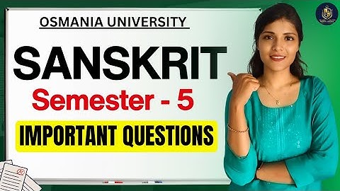 SANSKRIT || BELANGRIJKE VRAGEN || OSMANIA UNIVERSITY || SEMESTER-5 || 💯 PASS || ‎@shivanipallela