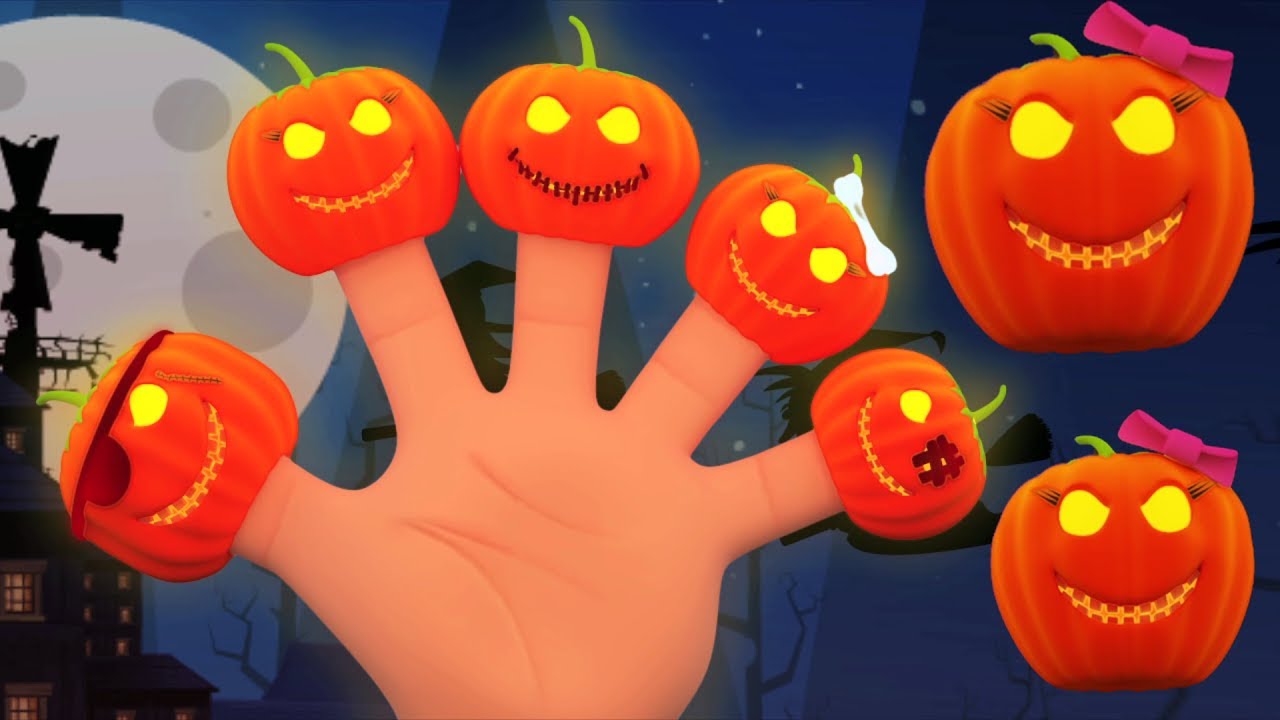 citrouille doigts famille | doigts famille chanson | 3D Nursery Rhymes | Pumpkin Finger Family