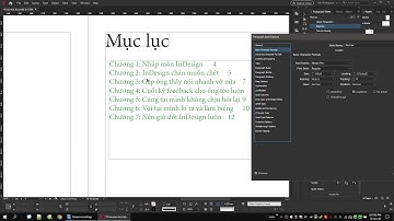 InDesign 2020: Tạo Mục Lục Tự Động