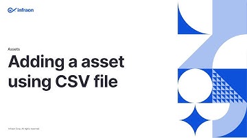 Adding an asset using a CSV file || Infraon Infinity