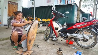 Repairs and Restores 4 Stroke Engine Honda Wave Alpha Motorcycle - Mechanical Girl / Nho
