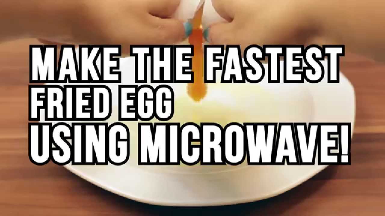 How to make fried eggs in the microwave! - Lifehack! - YouTube