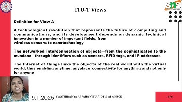 T views of IOT | IOT and AI | R.Swathiramya AP | AIDS  | SNS INSTITUTIONS