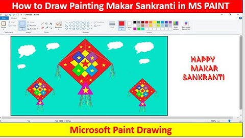 #sssci2022 How to Draw Painting of Makar Sankranti in MS PAINT || Microsoft Paint Drawing #mspaint