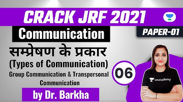 11:00 AM - Crack JRF 2021 | Communication by Dr. Barkha | Types of Communication