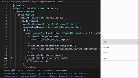 Autocomplete Widget | Flutter | Dart