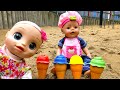 Baby Alive playing and eating ice cream