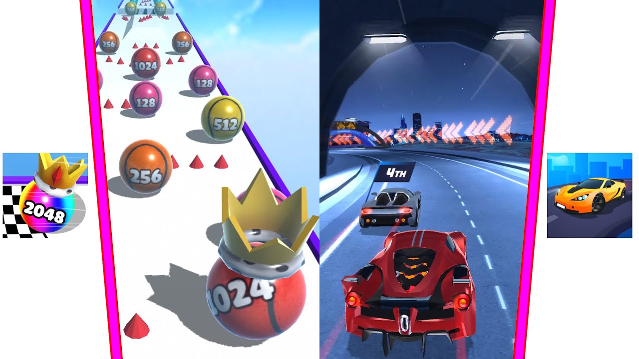 Vs Racing Merge 🔔 Race Master 3D All Cars Vs Ball Merge 2048 All Levels Gameplay 4K Nr ...