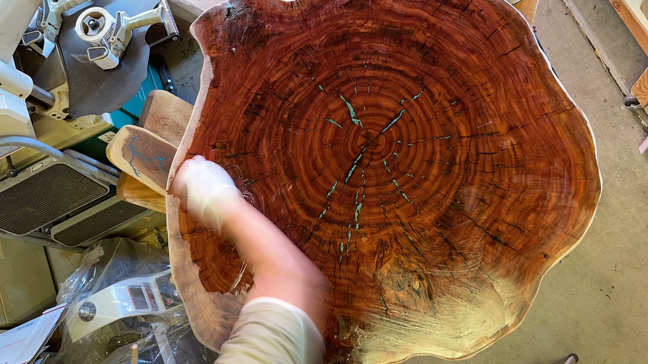 GC CREATIVE WORKS LIVE EDGE RED GUM EUCALYPTUS DINING TABLE