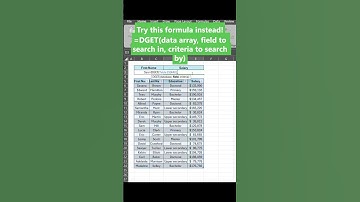 Excel DGET Function