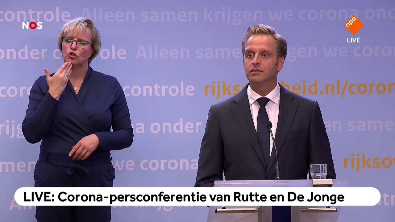 Live Corona Persconferentie Van Rutte En De Jonge Youtube