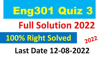 ENG301 Quiz 3 2022, 100% Right Solved||ENG301 quiz 3 Full Solution