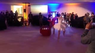 Ballerina Dances Around High Heel Shoe Sculpture at Karma Revero Unveiling