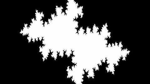 Julia Set Partially Rendered in Black and White Animation