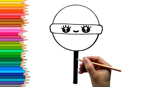 How to draw a lolipop for kids