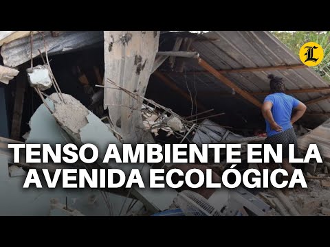 TENSO AMBIENTE EN LA AVENIDA ECOLÓGICA, DONDE AGENTES REALIZAN UN DESALOJO