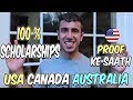 100% Scholarships Abroad: USA Canada Australia | Need-Blind & Need-Aware (With Proof)
