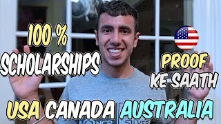 100% Scholarships Abroad: USA Canada Australia | Need-Blind & Need-Aware (With Proof)