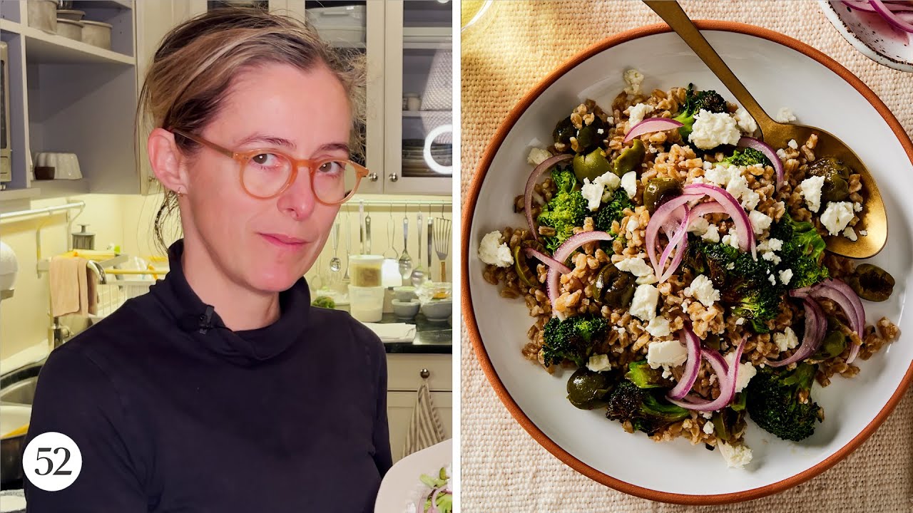 Burnt Broccoli Farro With Smashed Olives | Amanda Messes Up In the Kitchen | Food52