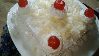 White Forest Cake Recipe With Whipped Cream Frosting Simple And Easy وائٹ فورسٹ کیک