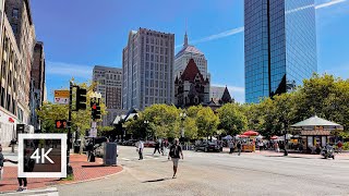 Walking Boston Downtown in a Weekday | 4K Massachusetts