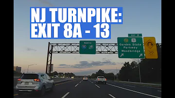 NJ Turnpike drive: I-95 N from Exit 8A (Cranbury) to Exit 13 (Elizabeth, Staten Island)