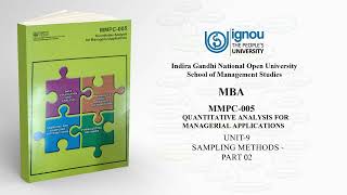 MMPC 005 UNIT 9 SAMPLING METHODS - PART 02