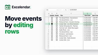 Update Outlook events by editing your Excel sheet | Excelendar