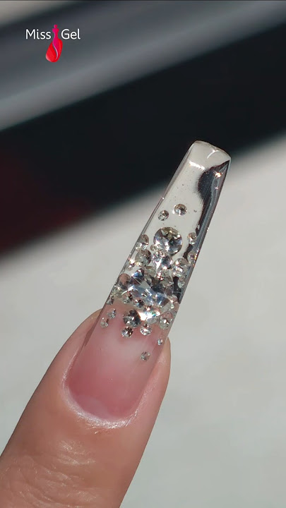 DIY Diamond Rhinestone Nail Art Design | HEMA & TPO-Free Clear Builder Gel & Dual Forms #nailtech