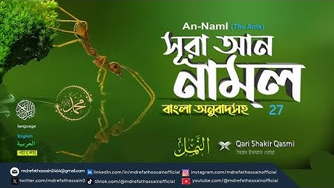 (027) সূরা আন-নামল Surah An-Naml | سورة النمل | Quran Bangla English Translation | Md Refat Hossain