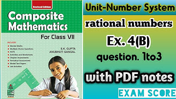 composite mathematics class 7 Rational numbers Ex. 4B by exam score