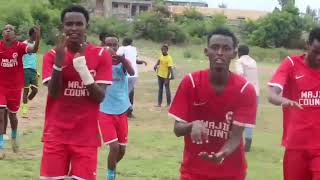 wajir county team celebrate after winning against Nakuru county, in ongoing KYISA.