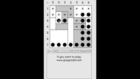 Grey is Odd - Today grids. Solution level 2 7X7 dated 04-22-2024 #logicpuzzles #logicgames  #games