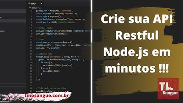 Crie sua API Restful NODE js com acesso ao Banco de Dados MongoDB - Vídeo 1