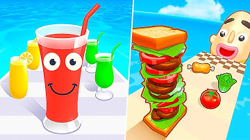 Juice Run vs Sandwich Runner - All Levels Update Gameplay Walkthrough Android & IOS - NEW APK!