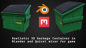 (Free Asset) Lowpoly realistic 3D Garbage Container in Blender and Quixel Mixer for game